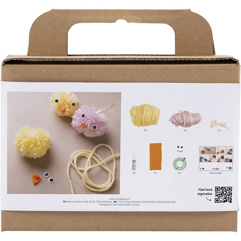 Mini DIY kit Pompom kyllinger - Image 2