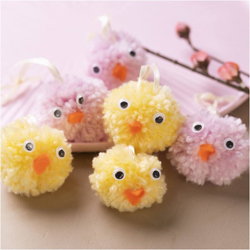Mini DIY kit Pompom kyllinger - Image 3