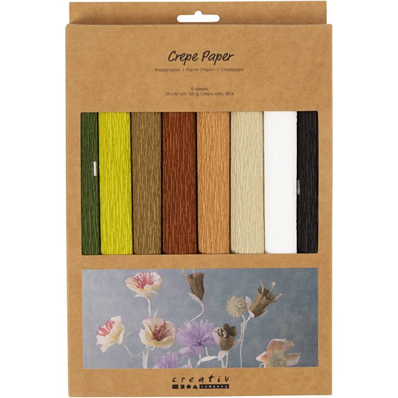 Crepepapirpakke, 8 ruller, Brun