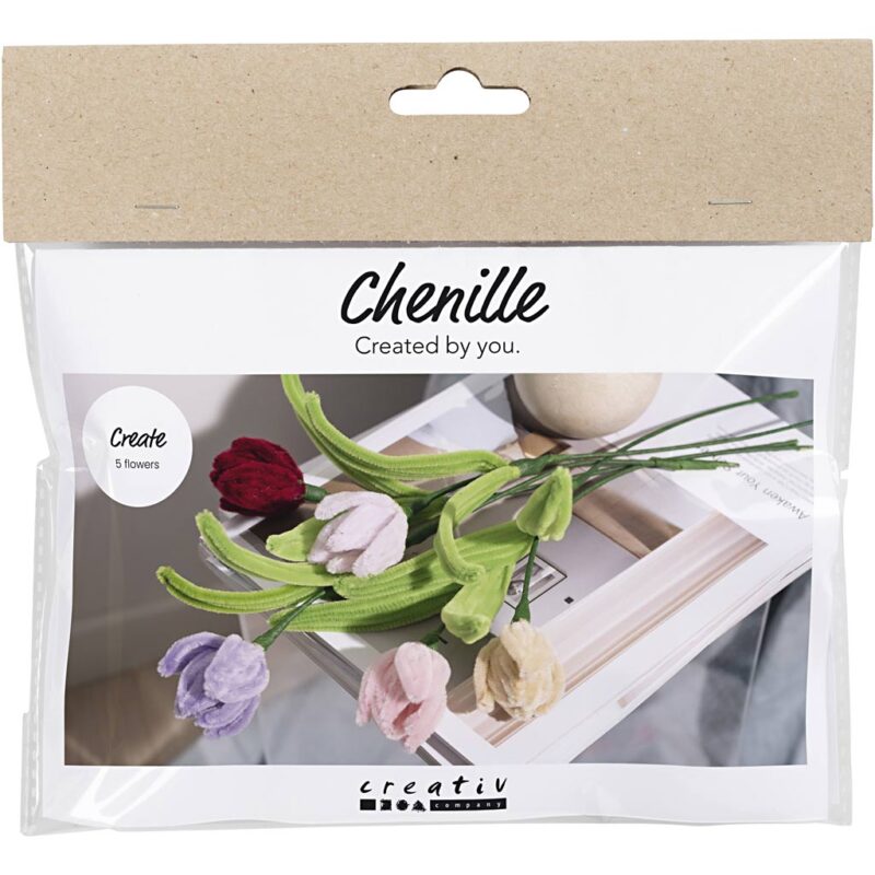 Mini DIY Kit Chenilleblomster, tulipaner